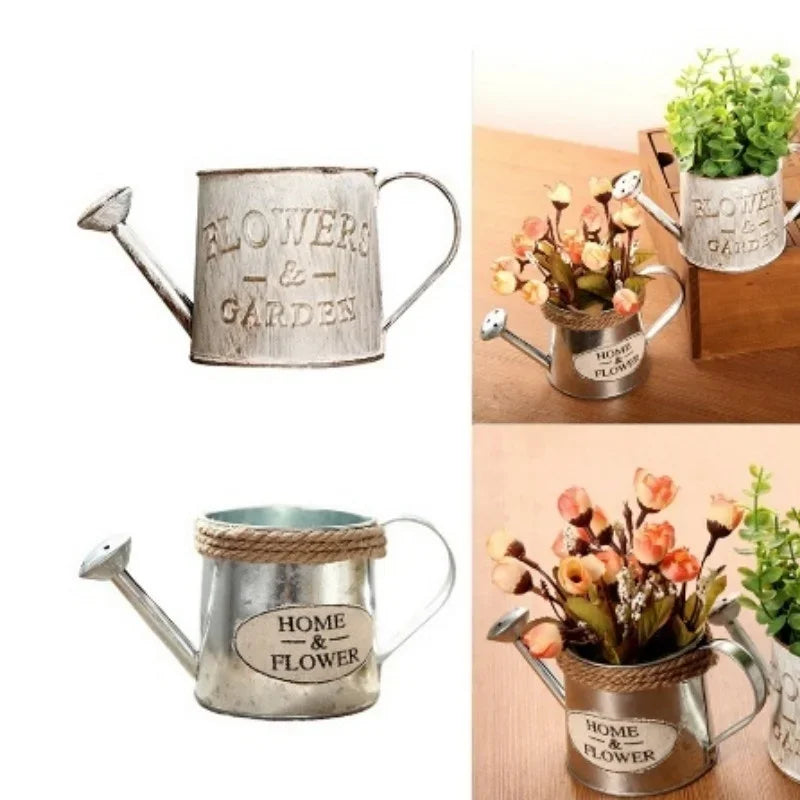 Eisen Blumentopf im Retro-Stil für kreative Pflanzen-Deko