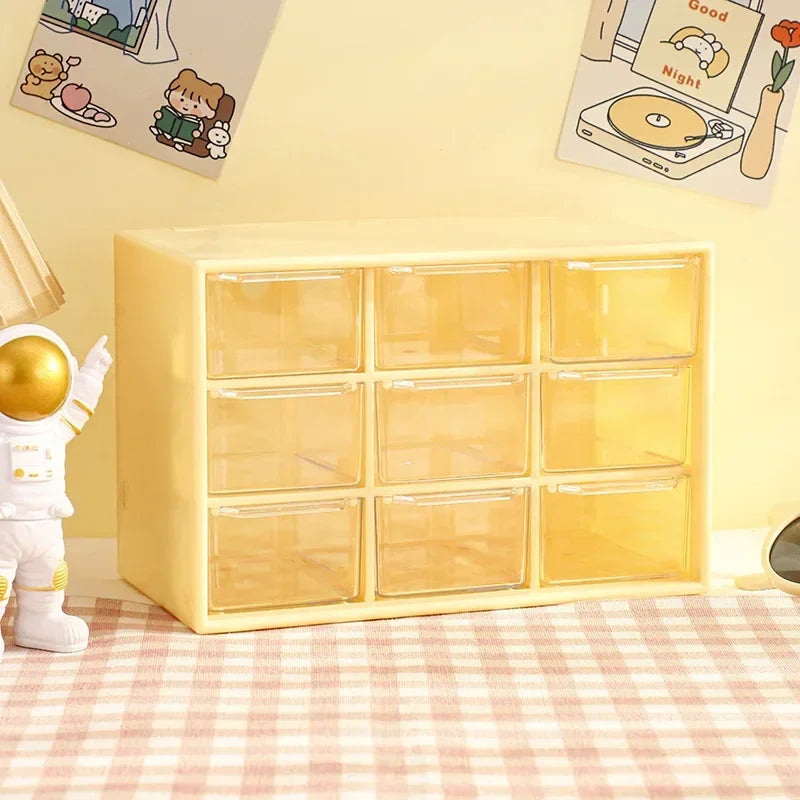 Desktop 9-Fächer Organizer transparent mit Schublade für Schreibtisch