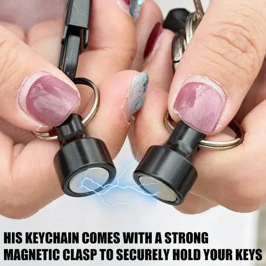 Magnetischer Karabiner Schlüsselanhänger aus Carbonstahl 6,9x2cm Set