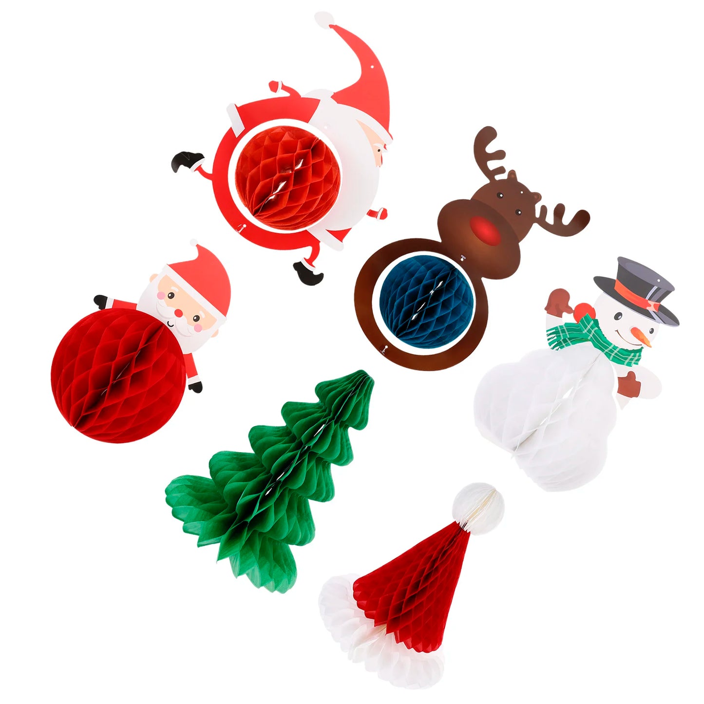 6-teiliges Weihnachtsbaum-Ornament Set mit hängenden Wabenbällen