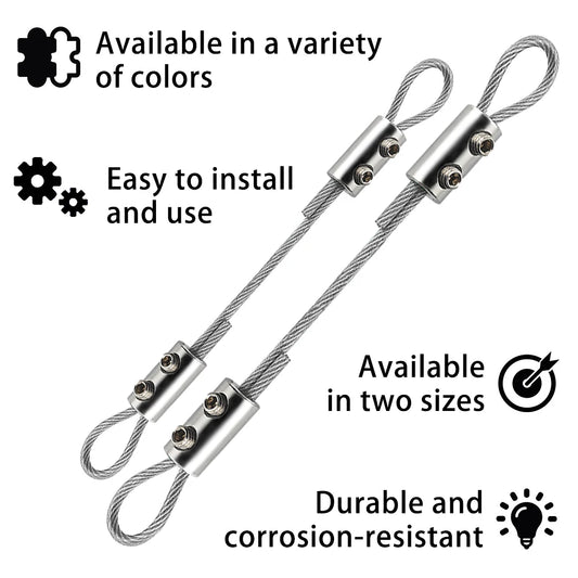 Verstellbares Drahtseil-Kabelbefestigungsset 2mm-3mm PVC Edelstahl