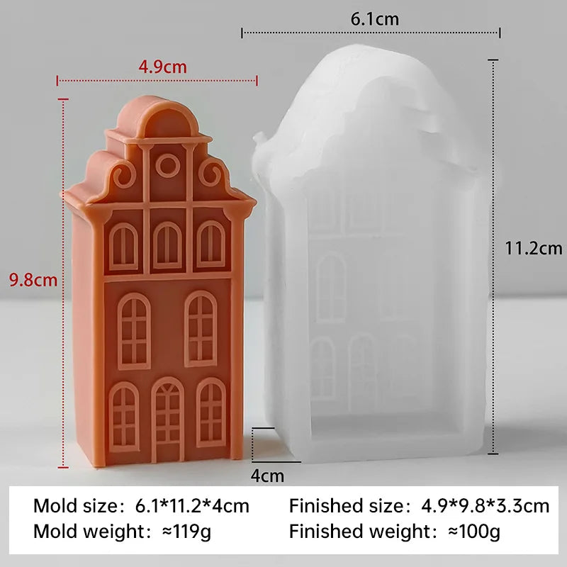 Handgemachte Silikonform Haus Schornstein für Schokolade und Kerzen