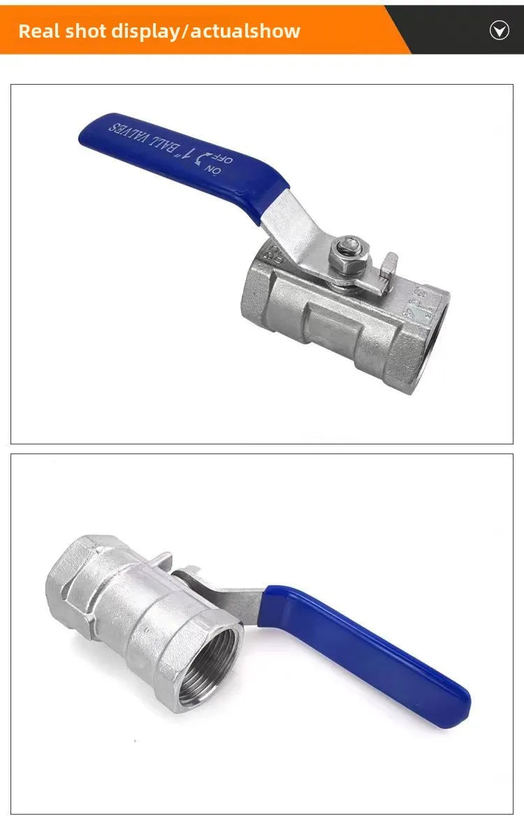 Robuste Edelstahlkugel für Ventile mit Vinylgriff und BSP-Gewinde