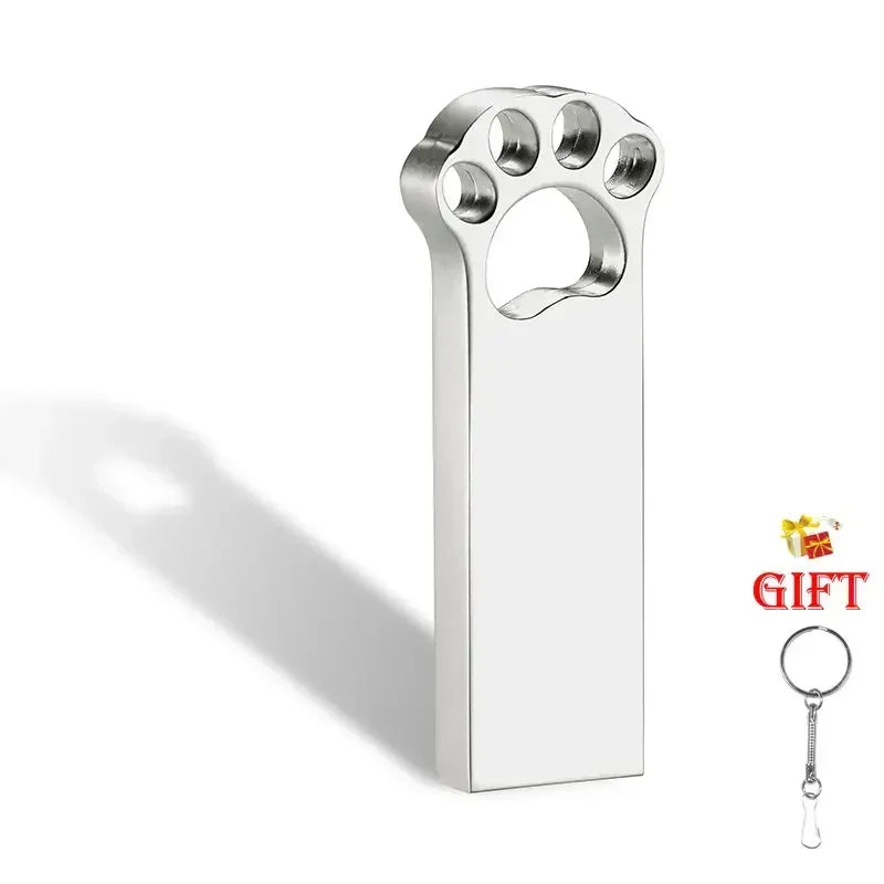 Wasserdichter Metall USB 2.0 Stick 64GB mit Katzenpfoten Design