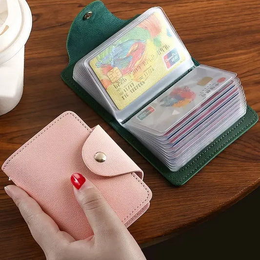 Kartenhalter PU mit großer Kapazität für Kreditkarten Bargeld Organizer