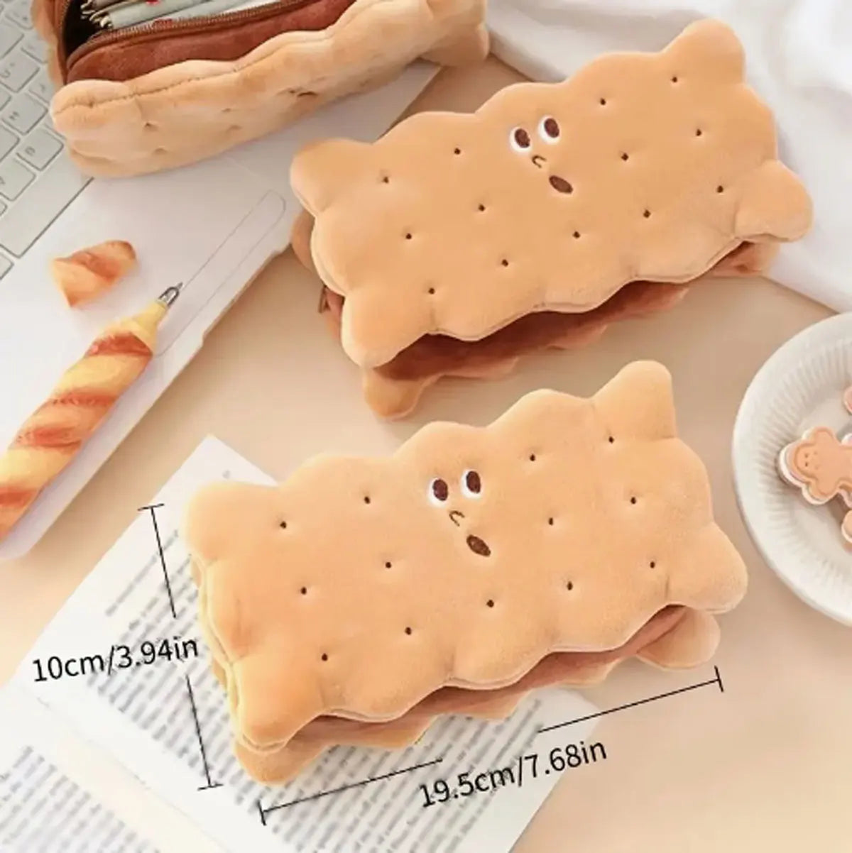Niedliche Plüsch Bleistifttasche Sandwich Cookie mit großer Kapazität