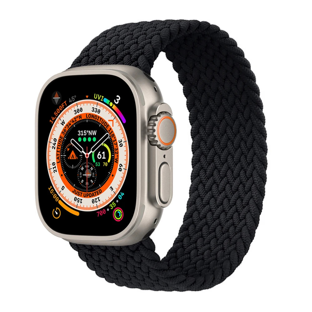 Geflochtenes Solo Loop Ersatzarmband für Smartwatch 38-49mm Unisex