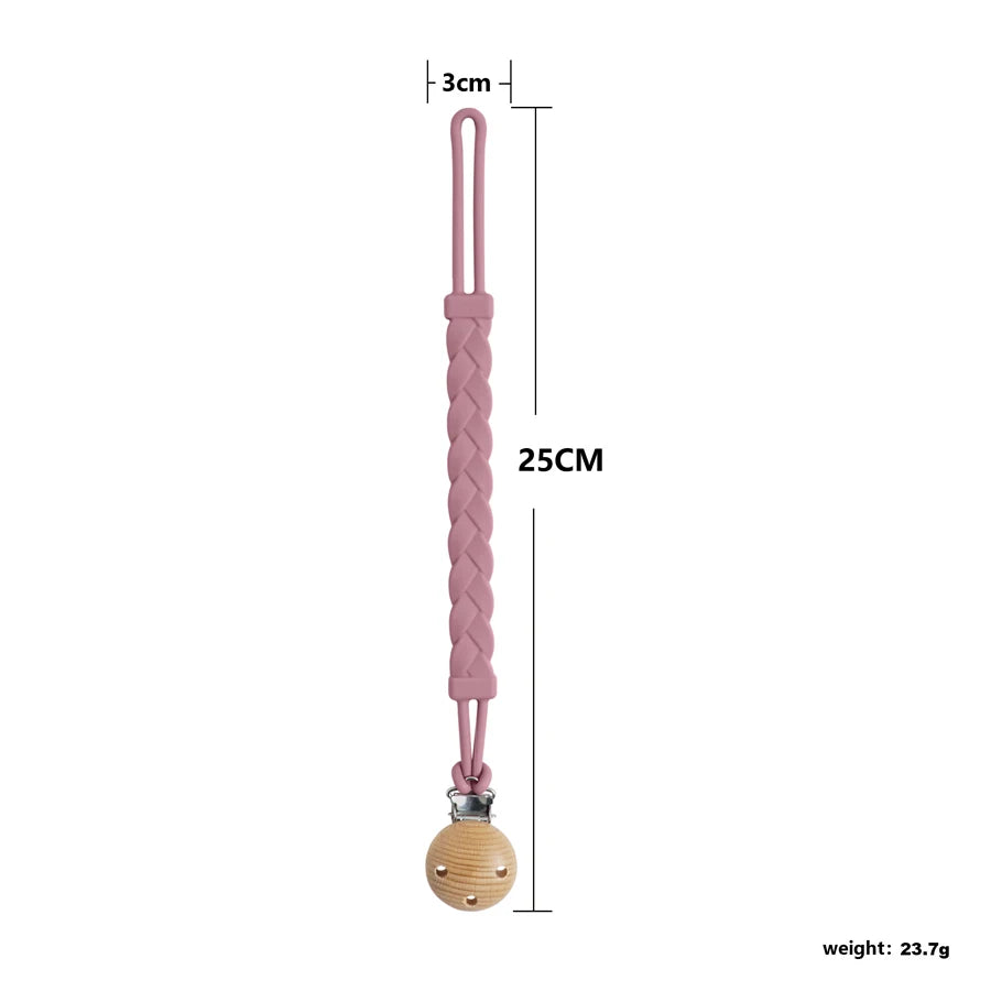 BPA-freie Silikon Beißring Kette Baby Schnuller Clip Tragbar 0-6 Jahre