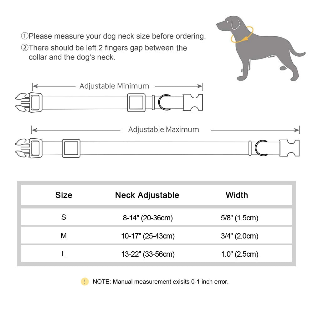 Reflektierendes Hundehalsband aus atmungsaktivem Nylon in 6 Farben, verstellbar