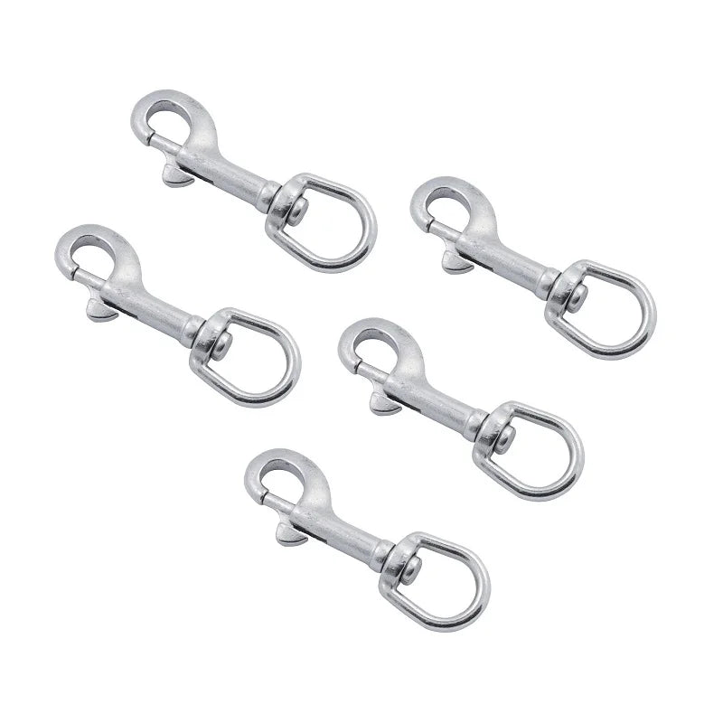 Rostfrei - robust: 5x drehbare Edelstahl-Karabiner 65-91mm für Outdoor - Hund
