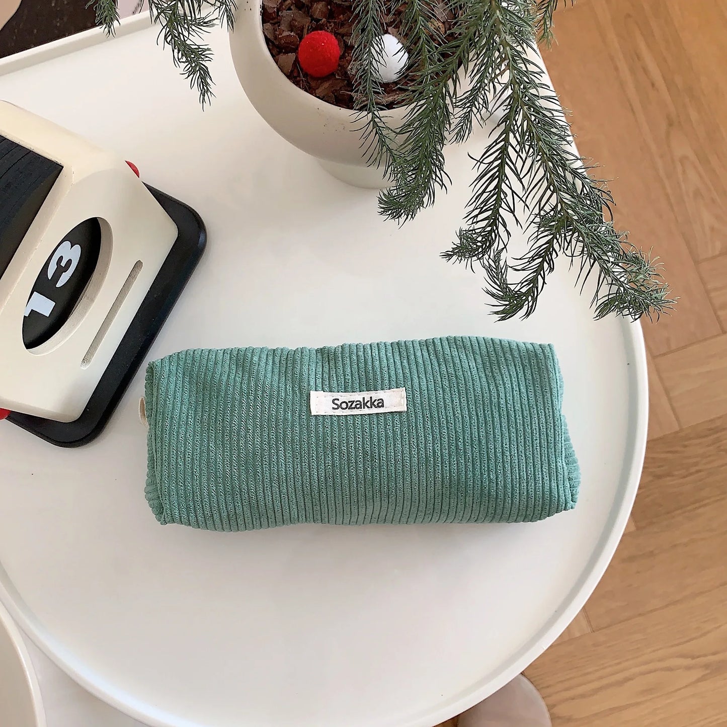 Retro Cord Kosmetik Federmäppchen Organizer Tasche für Reise und Alltag