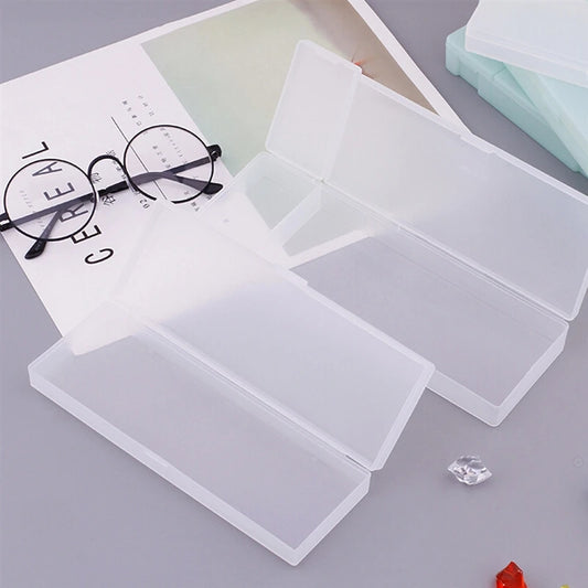 Federmäppchen, Schule, Büro, einfach, matt, transparent, Kunststoffbox, mattiert, rosa, grün, weiß, Stifte, Aufbewahrung, Schreibwaren - Yabubest - Home & More