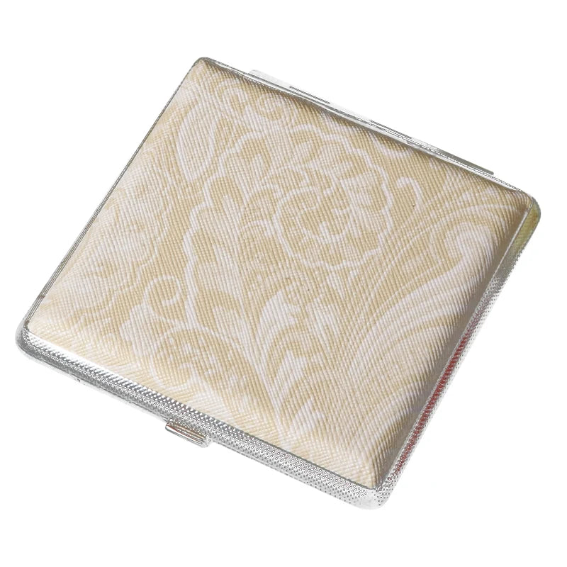 Tragbare leichte Zigarettenschachtel aus Metall mit Ledermuster