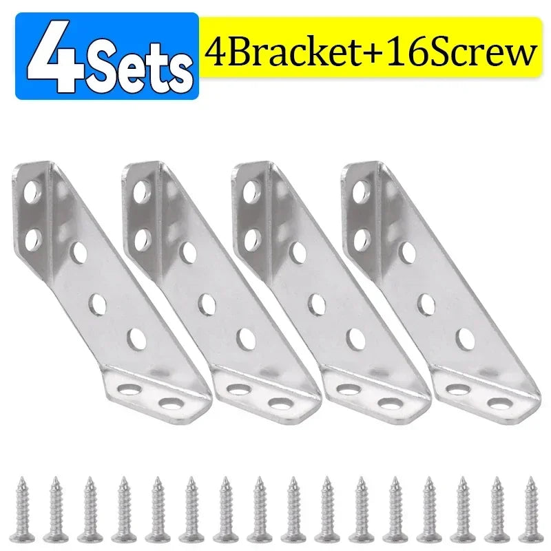 Stabile Möbelverstärkung: 10er Set Edelstahl Eckwinkel mit Schrauben 7 cm