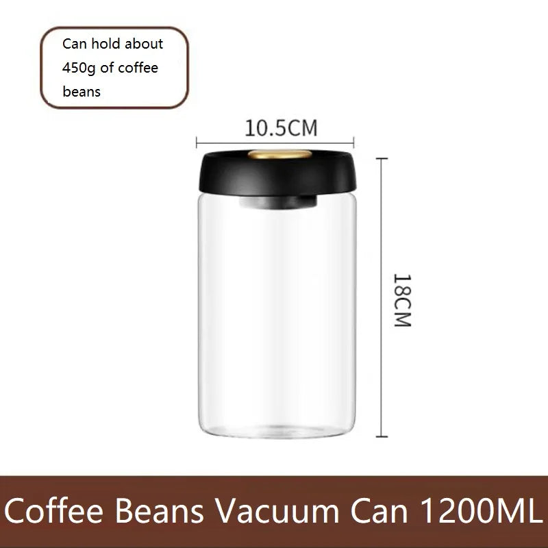 Frischegarantie für Kaffeebohnen: 501ml Vakuum-Glasbehälter, umweltfreundlich