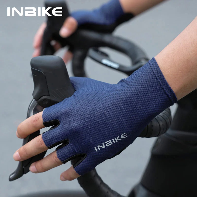 Halbfinger Radhandschuhe mit Stoßdämpfung atmungsaktiv Unisex Sommer