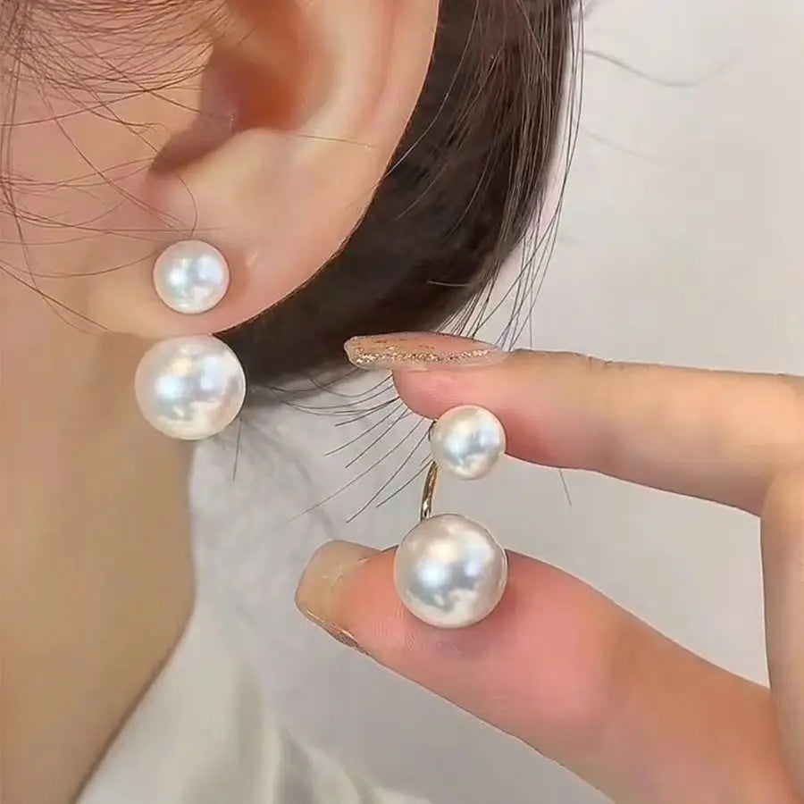 Süße Weiße Perlen Tropfen Ohrringe für Damen Modisches Design