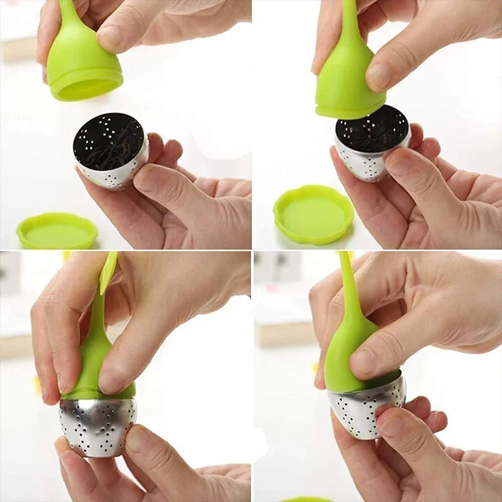 7-teiliges Tee Ei Set Gewürzfilter Silikon Kräuter Teebeutel Sieb Diffusor