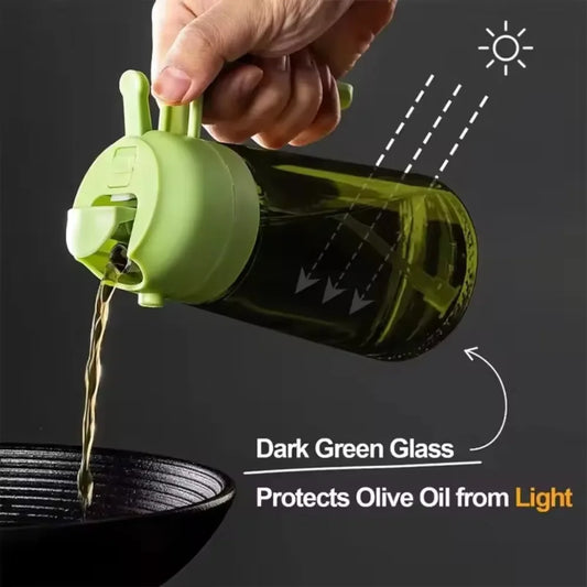 470ml lichtblockierendes Glas Öl-Sprühgerät 2in1 Olivenölspender Küche