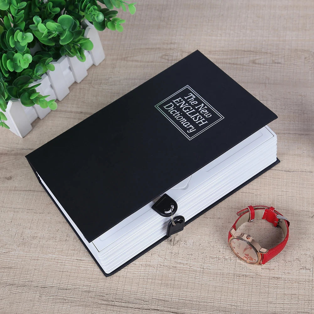 Diskreter Mini Buch Safe in Schwarz mit Schlüssel – Sicheres Geldversteck