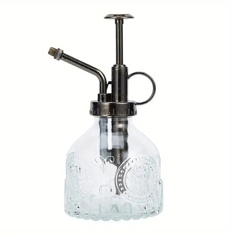 Glas Bewaesserung Spray Flasche mit Vintage Bronze Pumpe fuer Pflanzen