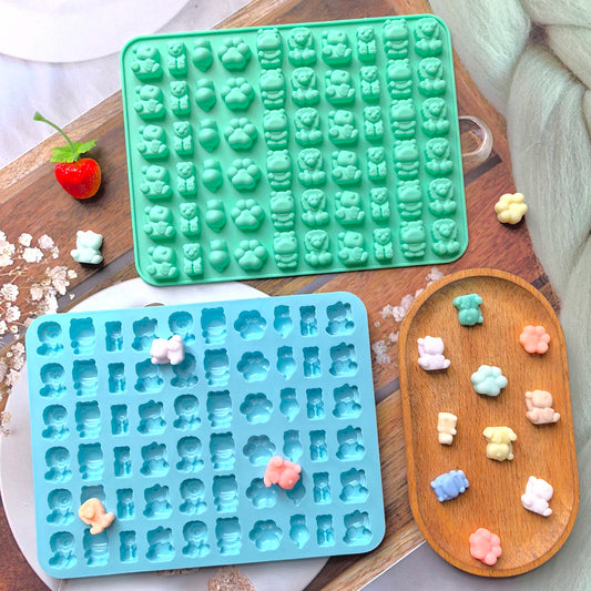 Silikonform mit 60 Kammern in Tierform für Backen und Süßigkeiten