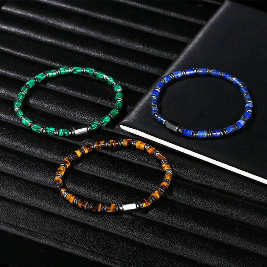Natürliches Tigerauge Hämatit Armband für Energie und Schutz