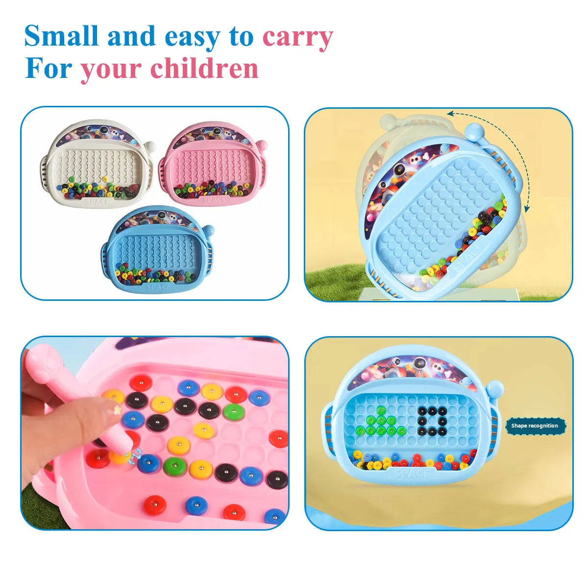 Kreatives Magnet-Doodle-Brett mit Stift - Perlen – Kinder 3-8 Jahre Lernspielzeug