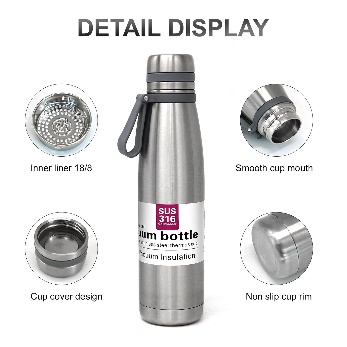Vakuumisolierte Edelstahl-Thermosflasche 850-1500ml – warm - kalt lang