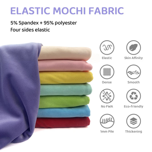 Stretch Mochi Minky Stoff 50x50cm 95% Polyester 5% Spandex Plüsch-Yabubest - Home & More