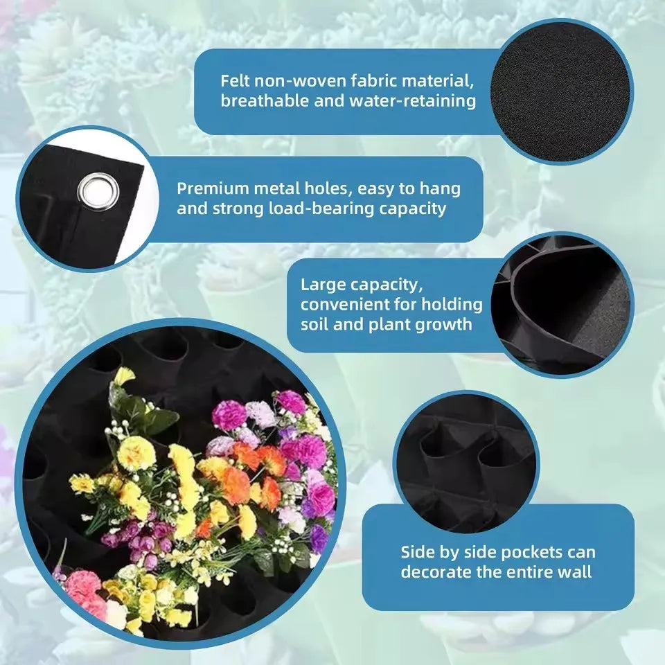 Wand-Pflanztasche Vertikaler Garten für Gemüse Blumen Kräuter – Platzsparend