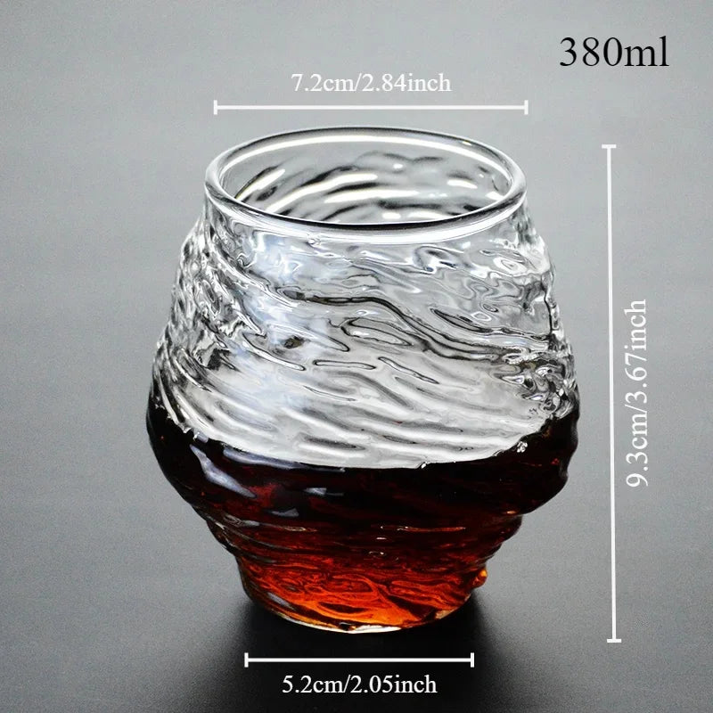Japan 3D Mountain Whiskey Glas mit Geschenkbox, Old Fashioned Set