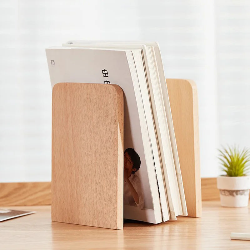 Natur Holz Büchstützen für Desktop Bücherregal und Büroorganisation