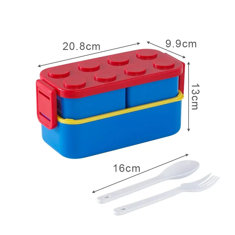 Baustein Bento Lunchbox Set 1050/1300ml doppellagig für Büro - Schule