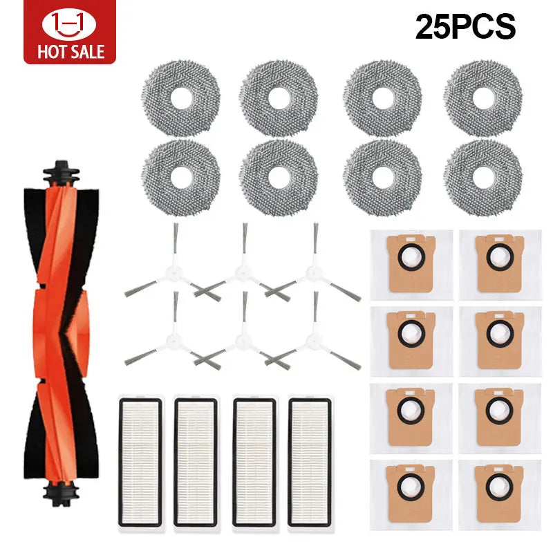 Effiziente Ersatzteile für Robot Vacuum X20+: Staubbeutel, Bürste - HEPA-Filter Set