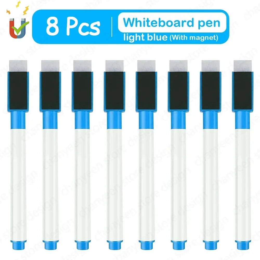 Magnetische Whiteboard-Stifte 4/8er Set – Löschbar, farbig - platzsparend
