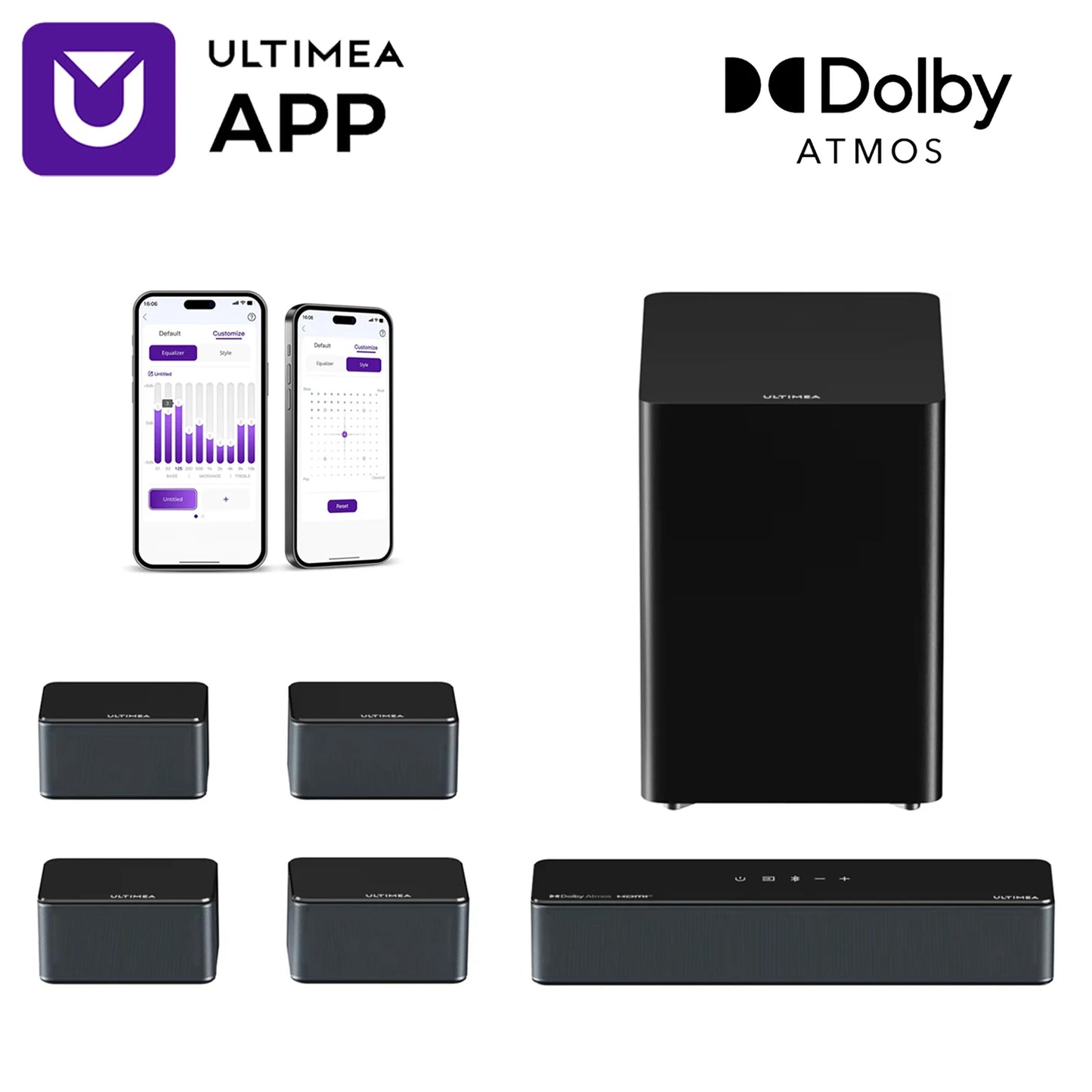ULTIMEA 7.1Ch Soundbar mit Dolby Atmos & APP Steuerung für TV