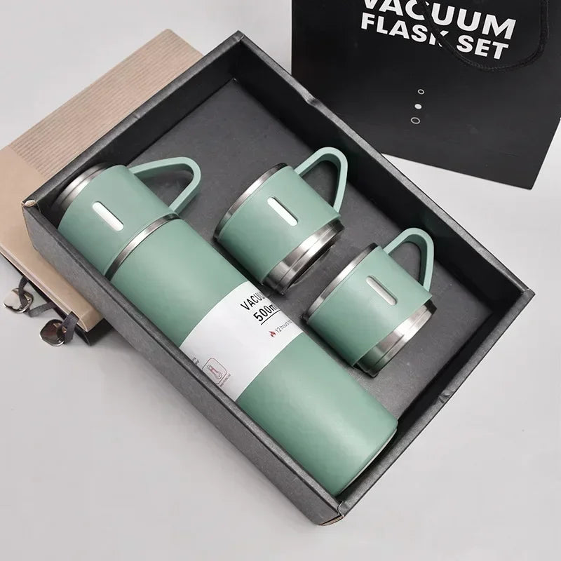 Vakuumflasche 500 ml aus Edelstahl – 12h Warm - Kalt, 5 Farben fürs Büro