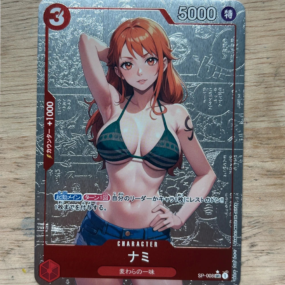 Limitierte 2er Anime-Sammelkarten Nami - Rayleigh mit edler Goldprägung, Englisch
