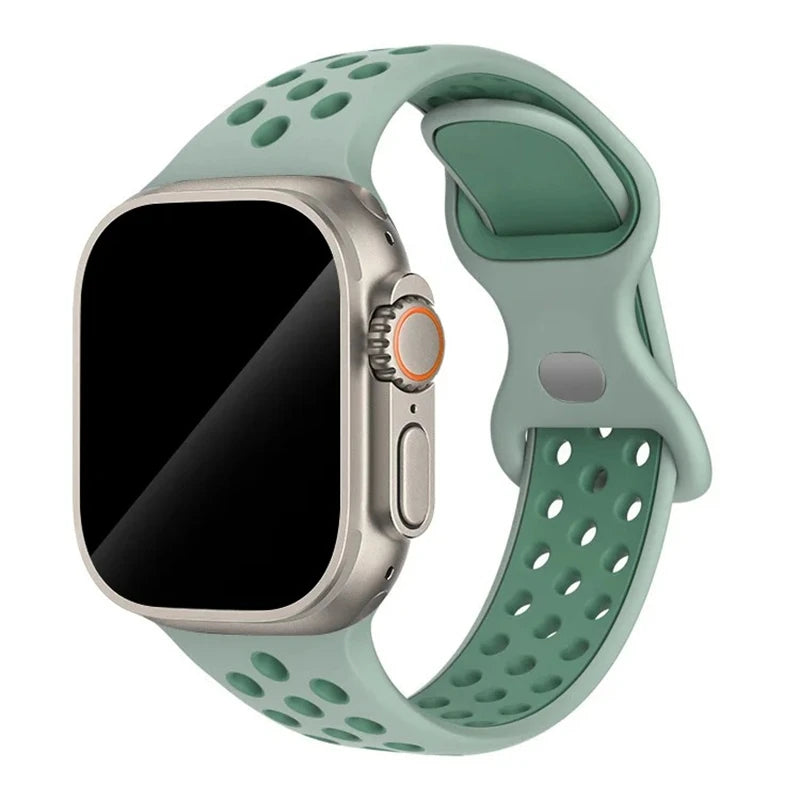 Sportliches Silikonarmband kompatibel mit Smartwatch 38-49 mm Modelle