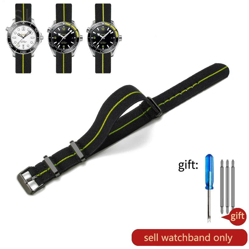 Retro Fallschirm Nylon Uhrenarmband in 18, 20 und 22 mm High Density
