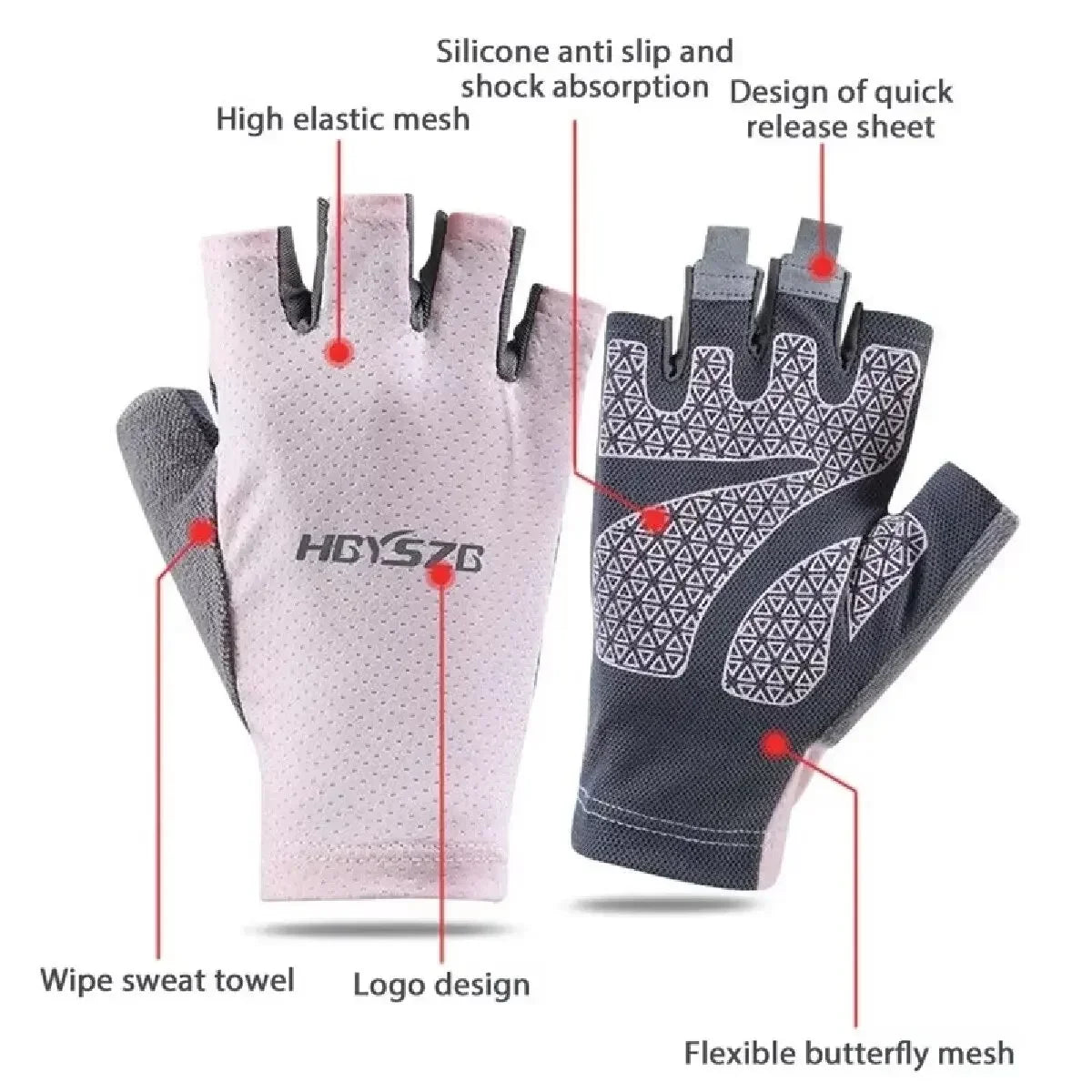 Maximaler Schutz - Flexibilität: Unisex fingerlose stoßfeste Handschuhe sommerleicht
