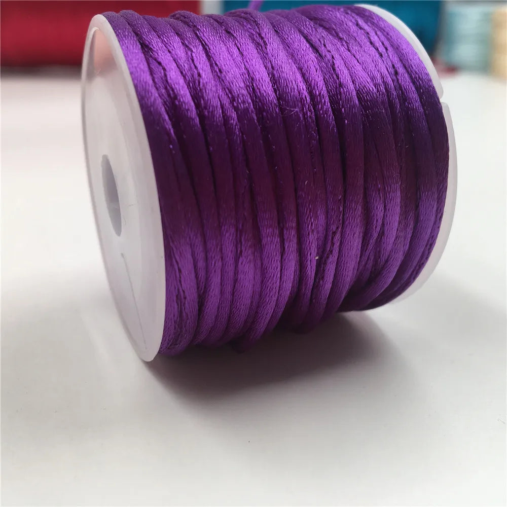 2mm Satinband geflochten Seide Makramee Seil für DIY Armbänder