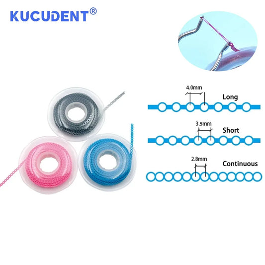 4,57 m elastische Dental Power Chain für Zahnspangen in mehreren Typen