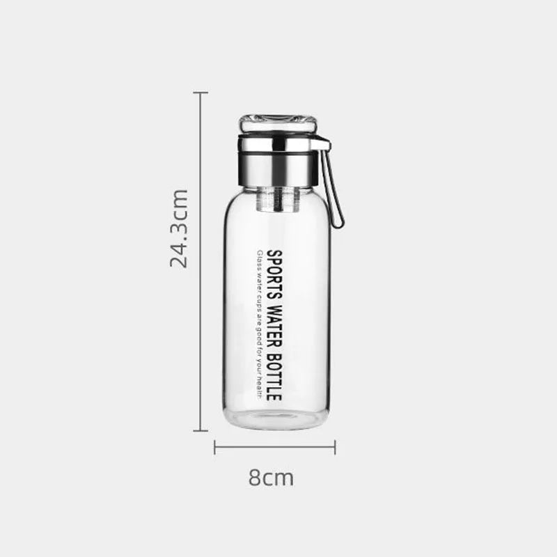 Nachhaltige 1L Glasflasche mit Teezufsatz & Stoffhülle – BPA-frei, robust