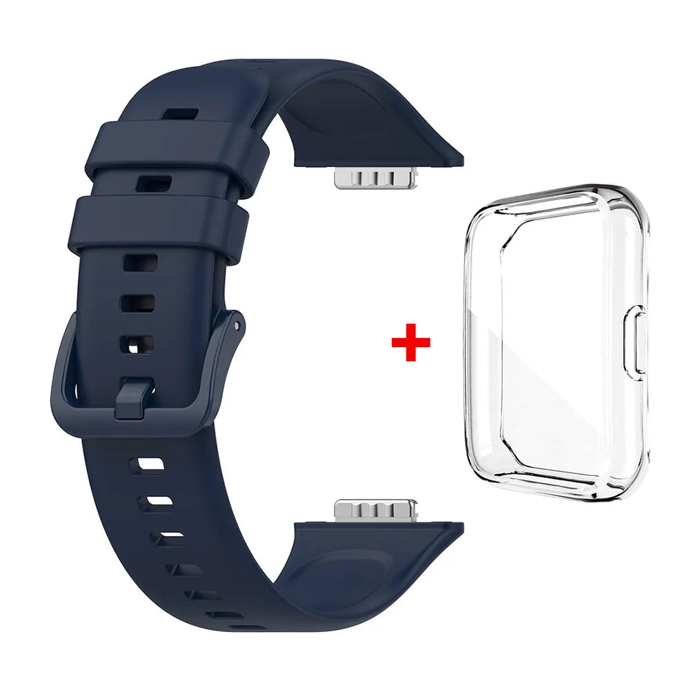 Flexibles Silikonarmband - transparente TPU-Hülle – Ersatz für Huawei Watch Fit 2