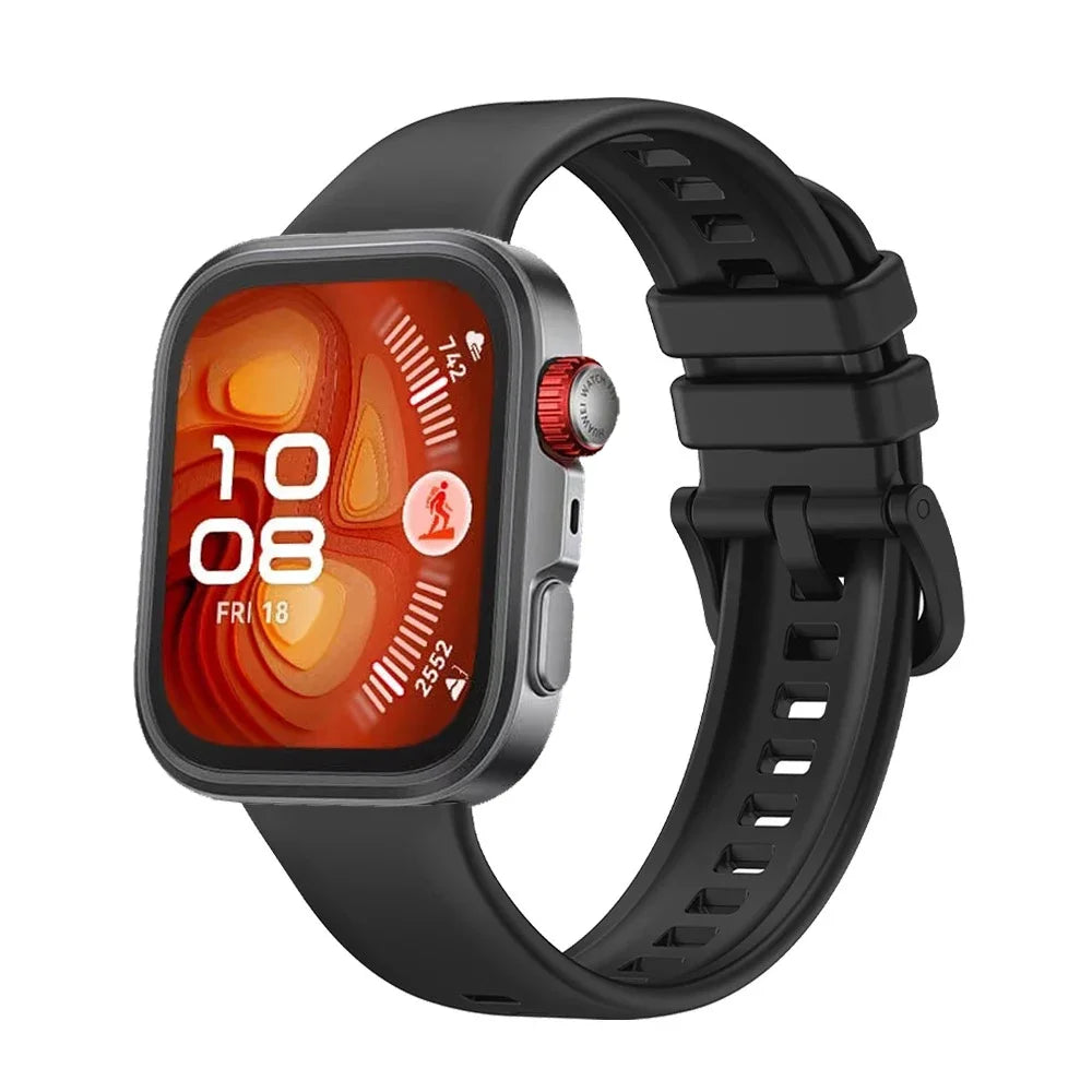 Atmungsaktives Sport-Silikonarmband mit bunter Metallschnalle für Watch Fit 3/4/4 Pro