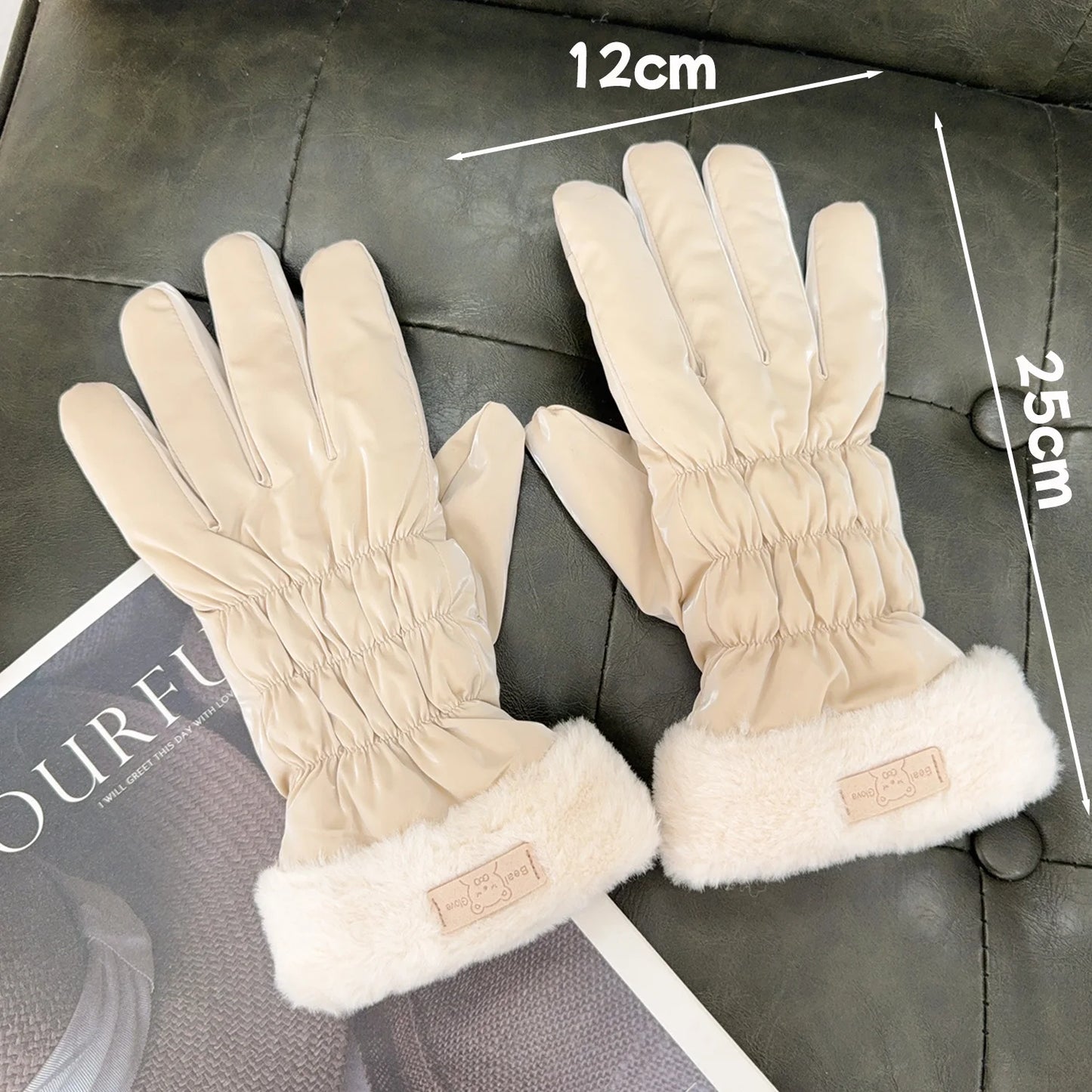 Winddichte wasserdichte Winterhandschuhe mit Touchscreen und Fleece