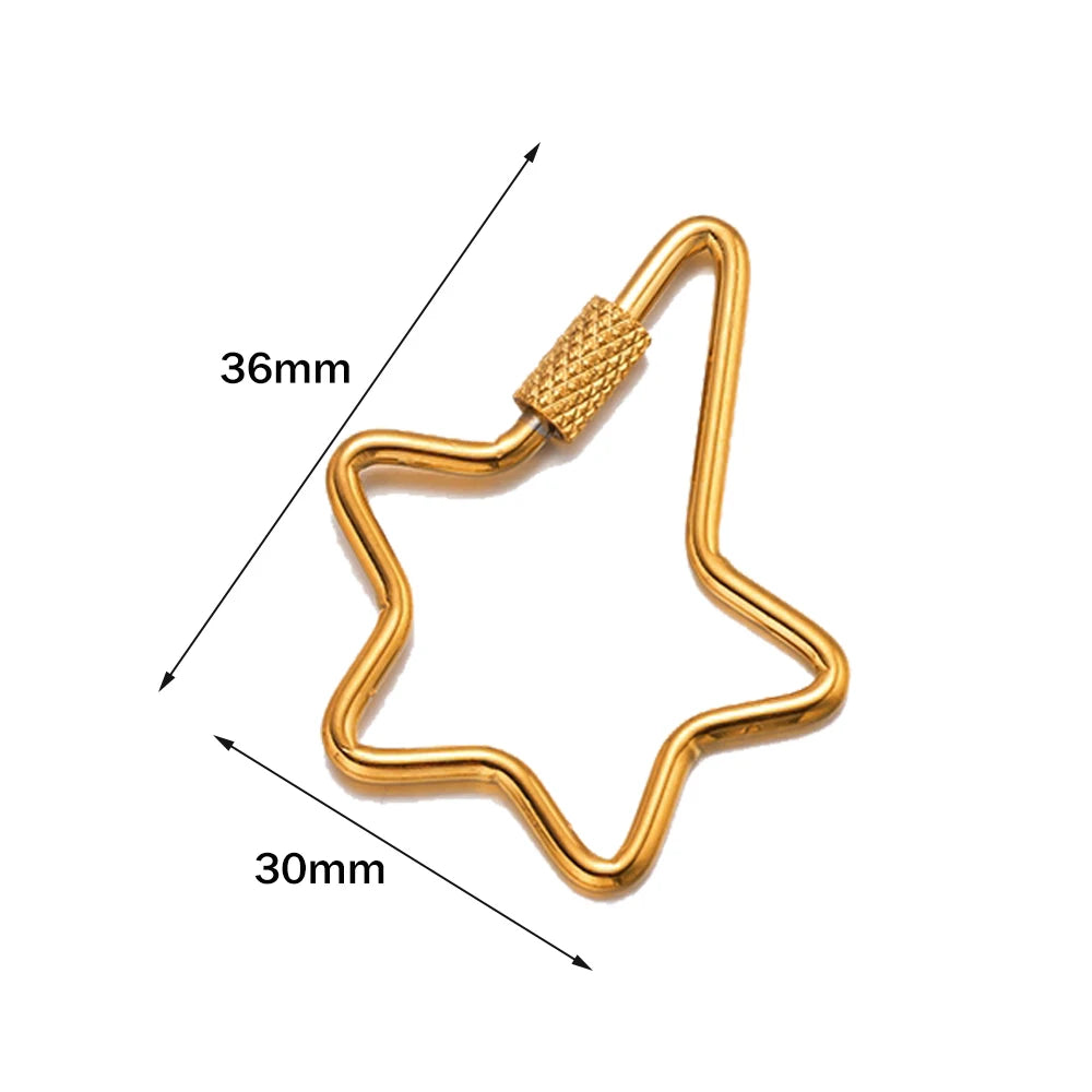 5er Set goldene Schraube Karabiner aus Edelstahl für Schmuck DIY