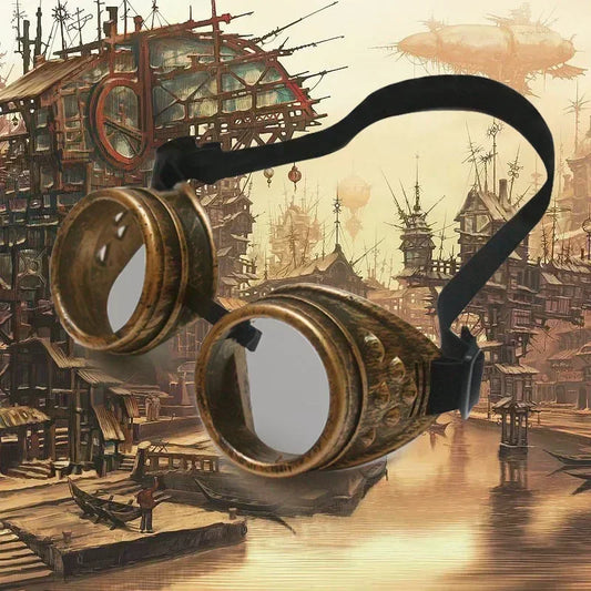 Stilvolle Retro Steampunk Sonnenbrille für ausgefallenes Outfit